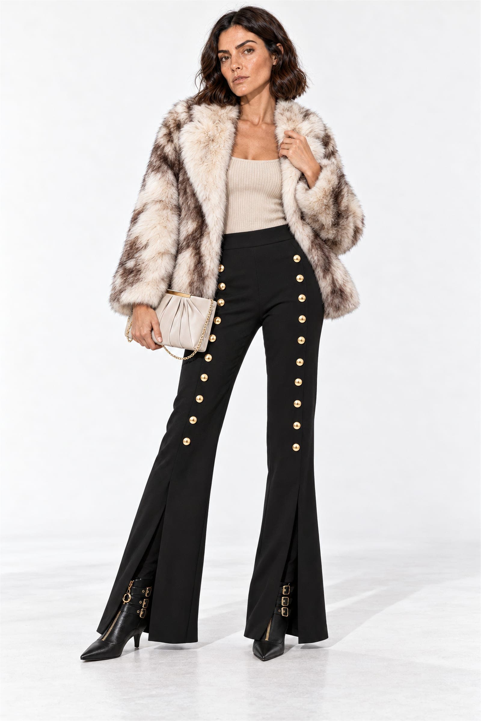 The outfit featured in The Faux Fur Evening Edit